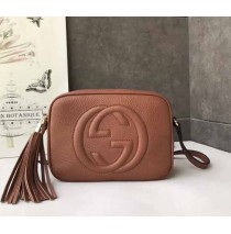 Gucci Soho Small Leather Disco Bag GU308364-light-brown